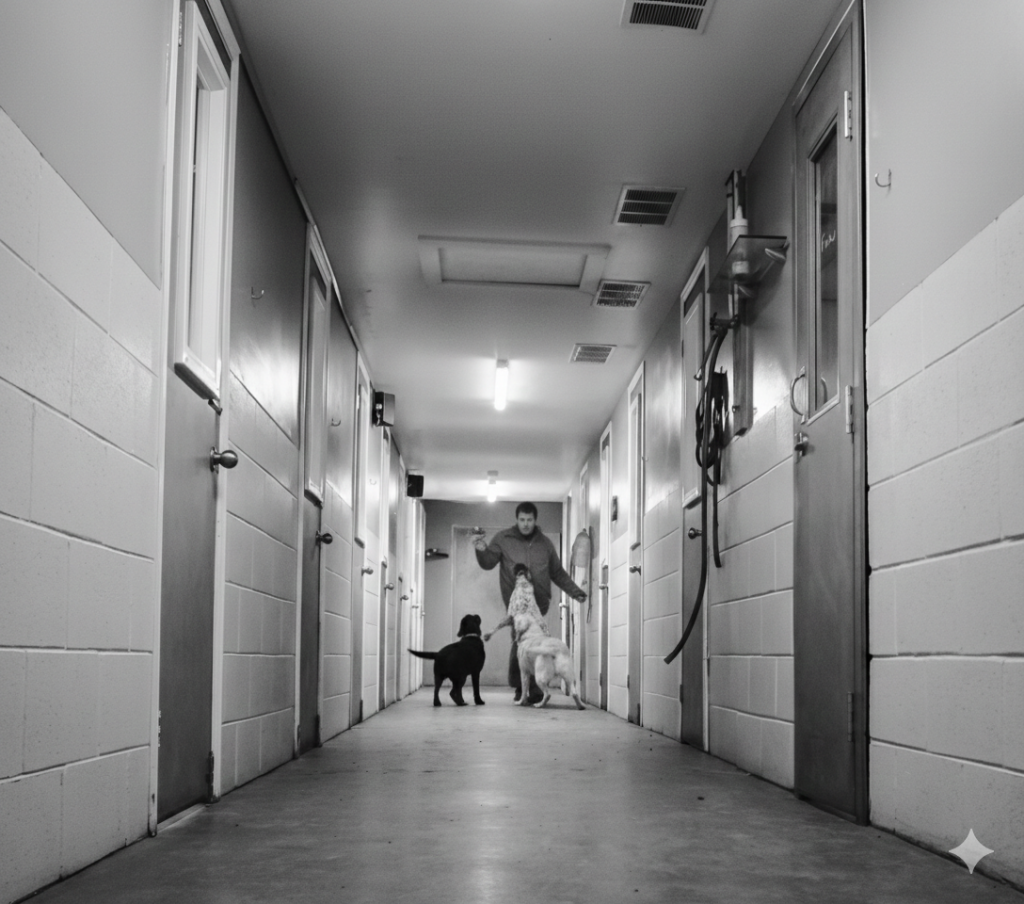 John Kent works with dogs at the Loyalist Barkway